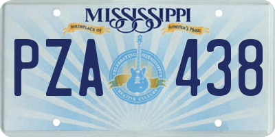 MS license plate PZA438