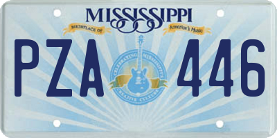 MS license plate PZA446