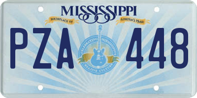 MS license plate PZA448