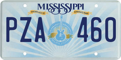 MS license plate PZA460