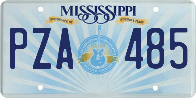 MS license plate PZA485