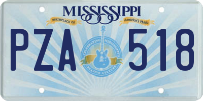 MS license plate PZA518