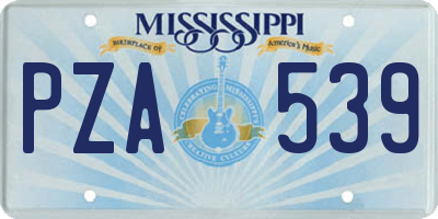 MS license plate PZA539
