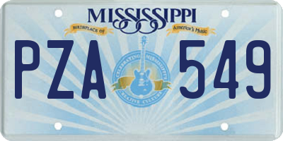 MS license plate PZA549