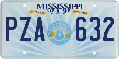MS license plate PZA632