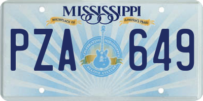 MS license plate PZA649