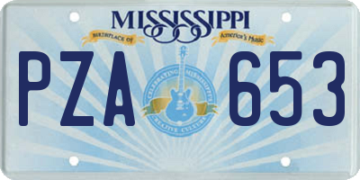 MS license plate PZA653