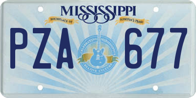 MS license plate PZA677