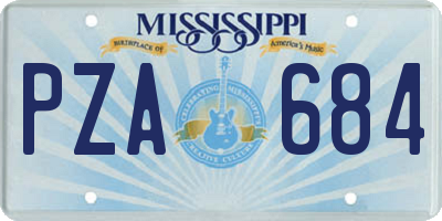 MS license plate PZA684