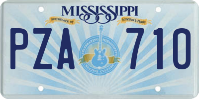 MS license plate PZA710