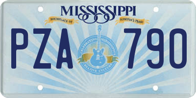 MS license plate PZA790