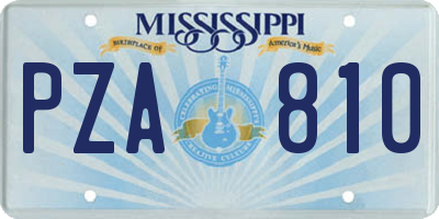 MS license plate PZA810
