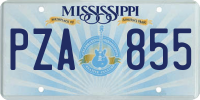 MS license plate PZA855