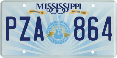 MS license plate PZA864