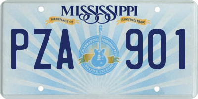 MS license plate PZA901
