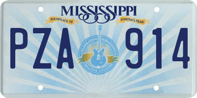 MS license plate PZA914