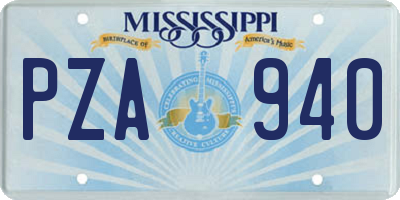 MS license plate PZA940