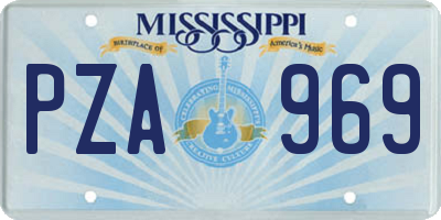 MS license plate PZA969
