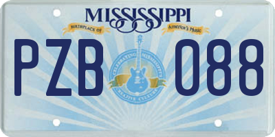 MS license plate PZB088