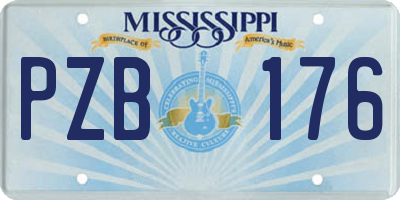 MS license plate PZB176