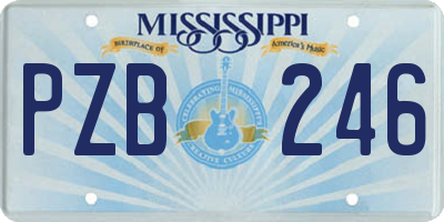 MS license plate PZB246