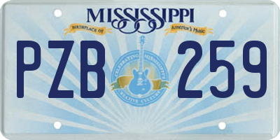 MS license plate PZB259