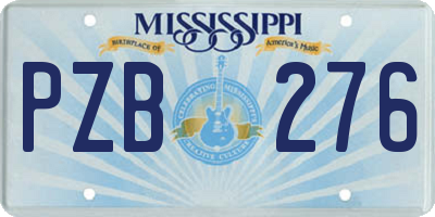 MS license plate PZB276