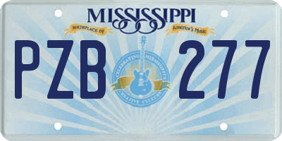 MS license plate PZB277