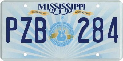MS license plate PZB284