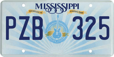 MS license plate PZB325