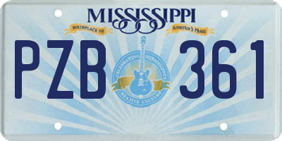 MS license plate PZB361