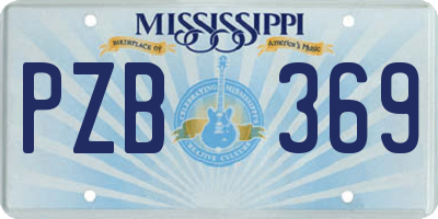 MS license plate PZB369