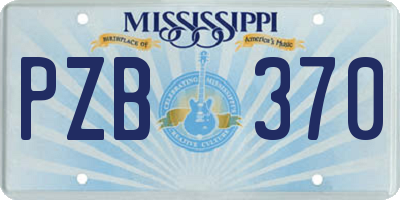 MS license plate PZB370
