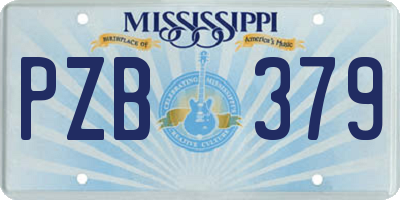 MS license plate PZB379
