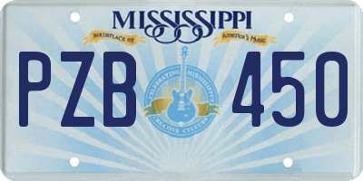 MS license plate PZB450