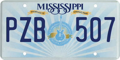 MS license plate PZB507