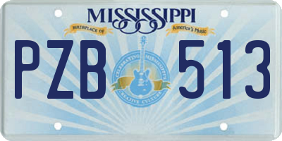 MS license plate PZB513