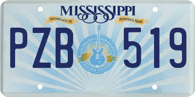 MS license plate PZB519