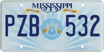 MS license plate PZB532