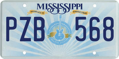 MS license plate PZB568