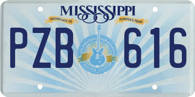 MS license plate PZB616