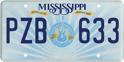 MS license plate PZB633