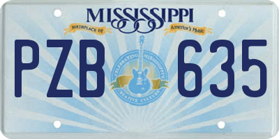 MS license plate PZB635