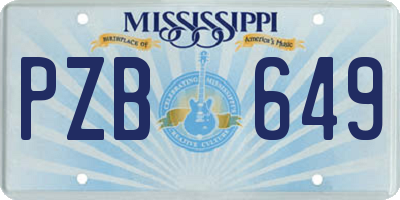 MS license plate PZB649
