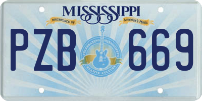 MS license plate PZB669