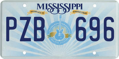 MS license plate PZB696