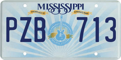 MS license plate PZB713