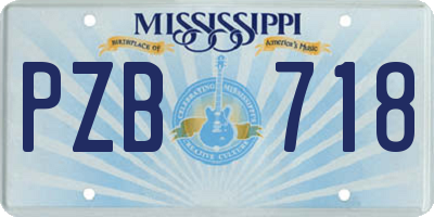 MS license plate PZB718