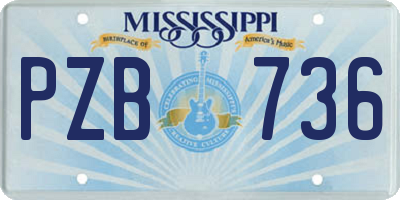 MS license plate PZB736