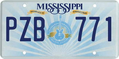 MS license plate PZB771